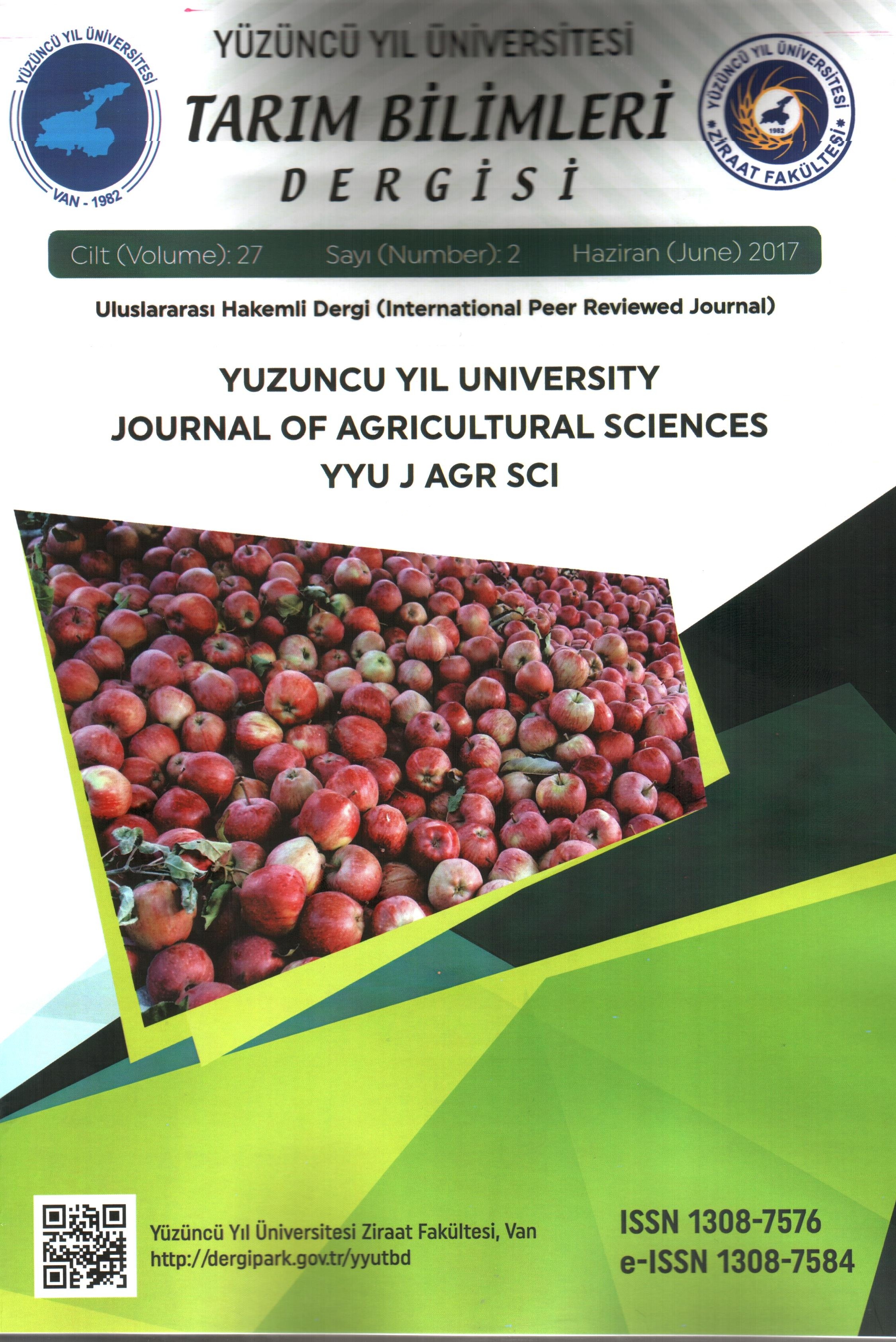 Yuzuncu Yıl University Journal of Agricultural Sciences